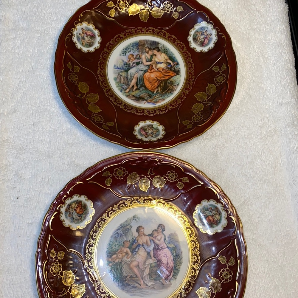 Antique Mitterteich Bavaria Germany charger plate with nude maidens